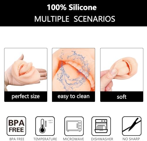 Silicone Tongue Model, Piercing Practice Body Parts Model, Tongue Mouth Display Model for Piercing Practice Acupuncture Jewelry Display Teaching