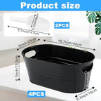 4Pcs 3 Gallon Black Galvanized Bucket Ice Bucket Large Metal Drink Buckets for Parties Beer Beverage Tub with Scoops for Champagne Cocktails Wine Cooling for Mimosa Bar Supplies