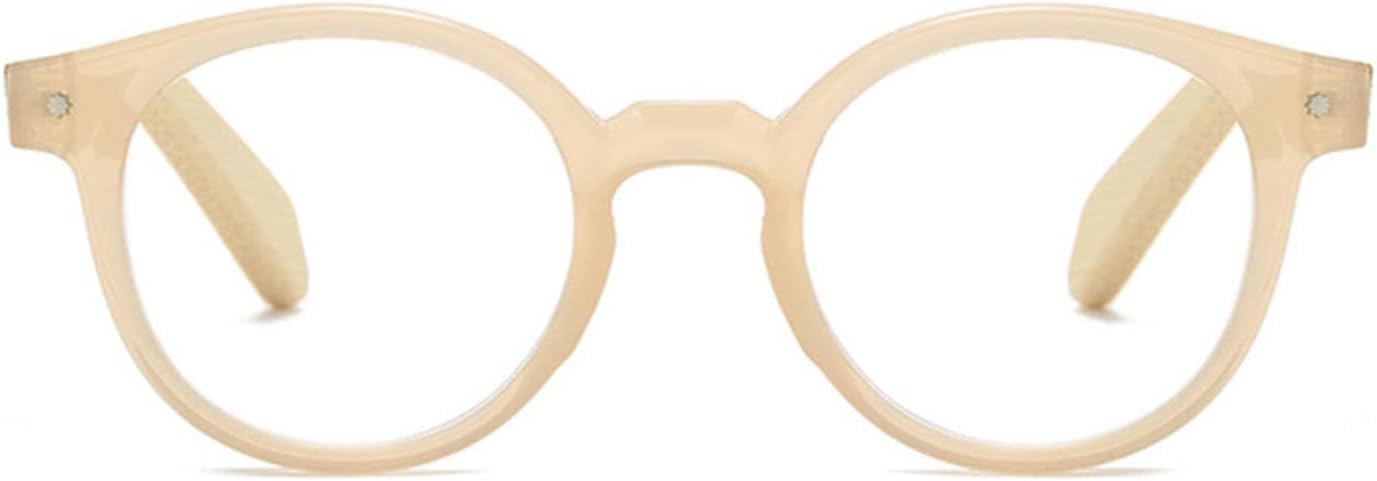 Wood Reading Glasses Round Wood Look Readers Men Women Bamboo Temples Retro Oval Eyeglasses for Reading
