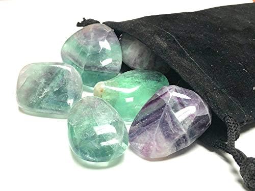 Natural Grade A Large Tumbled Rainbow Fluorite - Polished Authentic Wholesale Gemstones for Healing, Wicca, Reiki (1/2 Pound)