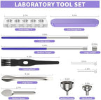 15Psc Filling Tools Tray Kit - Capsule Tamper Filler Maker Tool & Tray Holder - for Home & Lab Empty Gel Spoon Scoops Funnel Fill Size #000 00 0 1 2 3 Funnels