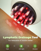 Lymphatic Drainage Massager & Handheld Body Sculpting Machine for Legs, Arms, Belly & Body Massage, Anti Cellulite Massage Tool with Red-Light, 9-Level Heat & Vibration for Relaxation