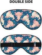 Axolotl Kawaii Sleep Mask Eye Mask with Adjustable Strap Eye Sleep Shade Cover Blocks Light for Women Men Airplane Travel Nap