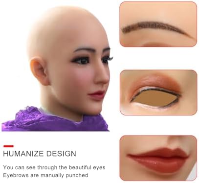 Silicone Head Mask fake Face for Crossdresser Transgender Halloween Cosplay