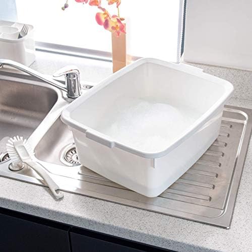 Addis 502814 Plastic Butler Large Rectangular Bowl, Linen Cream, 12 Litre