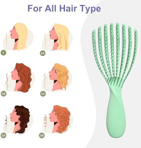 Professional Curved Vent Brush, Wet and Dry Use Curling Comb, Detangling and Massaging Hair Brush (Purple)