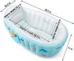 PandaEar Baby Inflatable Bathtub, Portable Travel Baby Infant Bath Tub Toddler Bathtub with Air Pump, Foldable Non-Slip Shower Basin Mini Air Swimming Pool for Newborn (Whale Blue)
