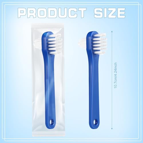 Qinyoung 50 Pcs Denture Brush Individually Dual Headed Firm Hard Bristle Toothbrush Denture Cleaner Brush for Cleaning Dentures, Retainers, False Teeth, Braces
