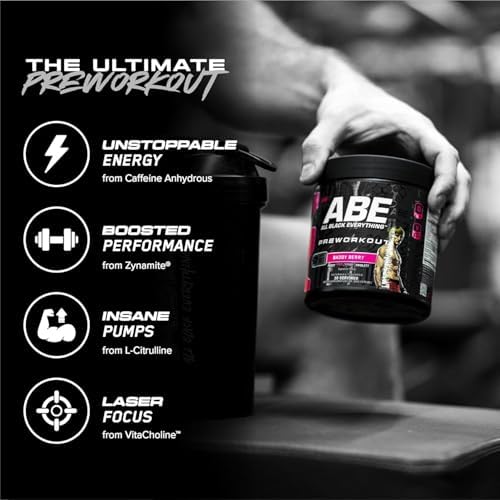All Black Everything Pre-Workout Powder | Preworkout Energy Drink Mix | 350mg Caffeine | Beta Alanine & Citrulline | Energy Supplement for Men & Women | Blue Razz | 30 Servings