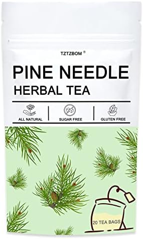Pine Needle Tea Bags - 100% Pure Natural Wild Dried Pine Needles Herbal Tea (20 Tea Bags) Effectively Antioxidant & Immune Support, Caffeine Free