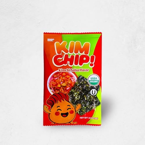 KIMCHIP (30-Pack) Spicy Kimchi Salsa Seaweed Snack – organic, vegan, gluten-free, low-calorie nori chips