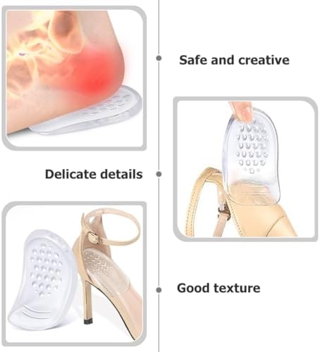 MAGICLULU Invisible Gel Heel Pads 4 Pairs Self-Adhesive Anti-Slip Cushions with Breathable Shock Absorption for Women’s High Heel Shoes