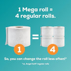 Angel Soft Toilet Paper, 12 Mega Rolls = 48 Regular Rolls, Soft and Strong Toilet Tissue