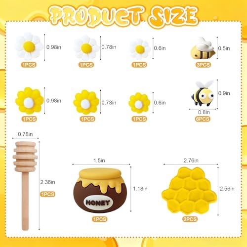 Knana 19Pcs Bee Cake Topper Bee Honeycomb Cake Decorations Honey Bee Theme Baby Shower Birthday Party Decoration Supplies
