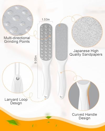 Foot Scrubber Pumice Stone for Feet: 4pcs Set Callus Remover for Women, Pedicure Tool for Smooth Cracked Heels & Dead Skin Care, Foot Grooming Home
