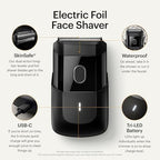 MANSCAPED® The Handyman™ Compact Face Shaver – Portable Men’s Travel Facial Hair Groomer, USB-C Rechargeable Razor, Electric Foil Face Shaver, Waterproof, Cordless, Dual-Action SkinSafe® Foil Blades