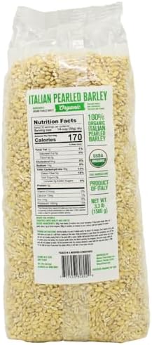 L’Oro del Sud - Organic Pearled Barley, 3.3 lb (1.5 kg) Italian Barley Whole Grain USDA Certified Mediterranean Diet Friendly, Product of Italy, (Barley)