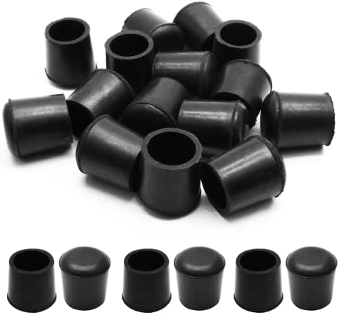 Piutouyar Round PVC Rubber Furniture Covers, 19mm / 3/4 Inches Table Chair Leg Tip Protectors, Non-Slip End Cap for Protect Surfaces, Black (32Pcs)