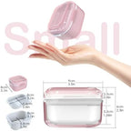 ARGOMAX Denture Case, Denture Cup for Soaking Dentures(Not Leak-Proof), Thorough Cleaning of Dentures, Retainer, Mouthguards, Clear Braces (Pink).