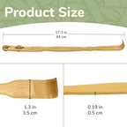 BambooMN 17 Inch Bamboo Wooden Back Scratcher Smooth Massage Roller Handle for Itching Stress Relief, 1 Unit