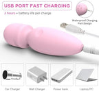 Mini Massager Tools,Small Waterproof Cordless Handheld Massager with 10 Vibration Modes, Personal Handheld Massager for Back(Pink)