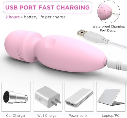 Mini Massager Tools,Small Waterproof Cordless Handheld Massager with 10 Vibration Modes, Personal Handheld Massager for Back(Pink)