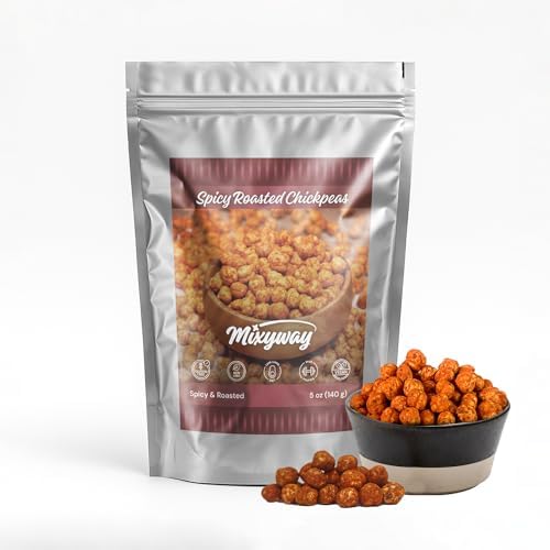 Spicy Chickpeas (Garbanzo Beans) Gourmet Snacks – 5 OZ – Crunchy Roasted Chickpeas with Bold Seasoning – Plant-Based Protein Snack – Resealable Doypack (5 Ounce, Spicy)