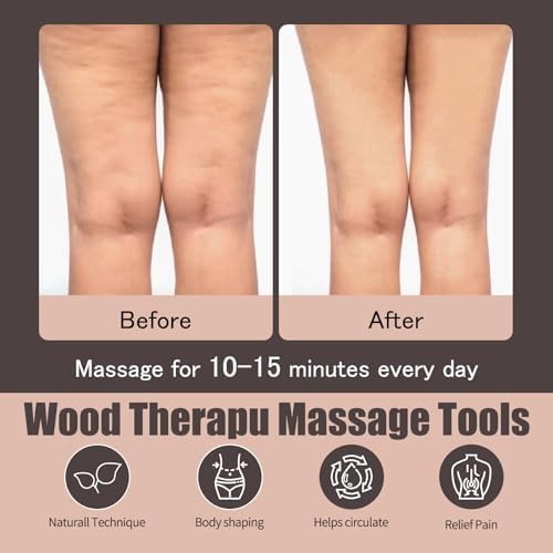 Wooden Mushroom Massager, Wooden Body Contouring Therapeutic Tool, Anti Cellulite, Lymphatic Drainage, Muscle Relaxation and Pain Relief for Neck and Back Massager