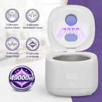 Ultrasonic Retainer Cleaner – 49kHz Denture Cleaner for Mouth Guards, Retainers, Aligners, Jewelry – 220ml Stainless Steel Tank Ultra Sonic Cleaning Machine – White