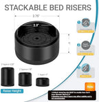 2" Heavy Duty Furniture Risers Set of 4, Round Stackable Bed Raisers Blocks with Non Slip TPU Base, Adjustable Furniture Support Pads for Sofa, Desk, Chair, Table, Couch, Cabinet