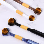 FRCOLOR Soft Bristle Toothbrush Three Sided Manual Toothbrush for Adults Multi Face Design Ergonomic Handle Oral Care for Home and Travel