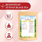 WT WEETEE Yunnan Black Tea Loose Leaf 228g, 110+ Servings Chinese Dianhong Loose Tea, Honey Aroma, Full Bodied, Mellow & Smooth, Energizing & Caffeinated
