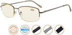 CessBlu Half-rim Computer Eyeglasses for Women Men Reading Blue Light Filter Glasses