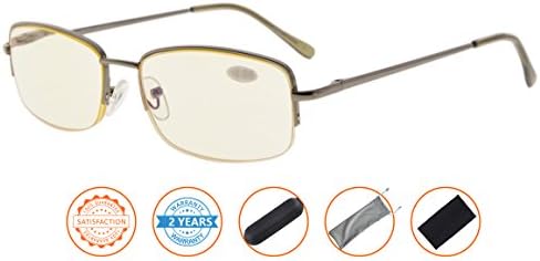 CessBlu Half-rim Computer Eyeglasses for Women Men Reading Blue Light Filter Glasses