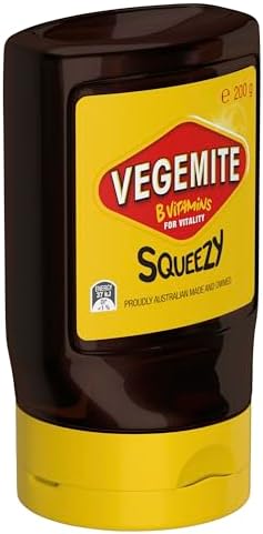 Vegemite Squeezy Spread – 200g Bottle – Convenient Squeeze Format – Rich in B Vitamins – Made in Australia