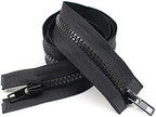 YaHoGa 2PCS #5 30 Inch Two Way Separating Jacket Zipper for Sewing Jacket Coat Molded Plastic Zippers Bulk (30" TW Black)