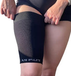 Thigh Compression Sleeve – Hamstring, Quadriceps, Groin Pull and Strains – Running, Basketball, Tennis, Soccer, Sports – Athletic Thigh Support (Single) (1 Sleeve - Midnight Black, M)