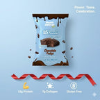 Munch Better Chocolate Fudge Protein Brownies – 15g Protein, Soft & Chewy, Gluten-Free, Low Sugar, Individually Wrapped, Clean Ingredients – 12 Count Box, Perfect Anytime Snack
