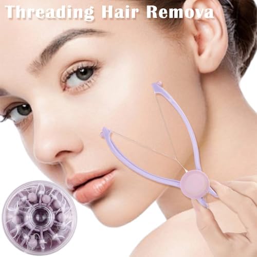 Ideal Swan 4 Pack Manual Facial Hair Remover for Women, Portable Hair Threading Tool for Upper Lip, Chin, Face, or Neck, Mild Facial Threading Hair Remover for Women Men, Pink