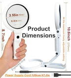 Magnifying Glass with Light and Stand, 3.55 Inch Large Lens with Lightweight Foldable Arm, Illuminated Magnifier with LED & Adjustable Brightness for Seniors Reading, Close Work, Coins, Jewelry