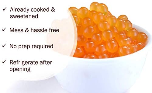 Peach Boba Pearls, Peach Popping Bursting Boba, Bubble Tapioca Pearls For Bubble Tea 7 Pound, No Artificial Colors (7 LB Pack of 1)