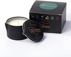 Soybean Wax Warming Massage Oil Candle for Stress Relief and Skin Moisturizing, Romantic Gift SPA Use Home Scented Candle Body Oil Caramel Whisky Scent 2.35 OZ