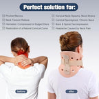 3 1/4 In Rigid Neck Brace Cervical Collar with Neck Support Foam Lightweight Soft Brace, Adjustable Cervical Traction Collar Relieves Neck Pain and Decompression for Men and Women (Neck height 5 1/4 Inch, Medium)