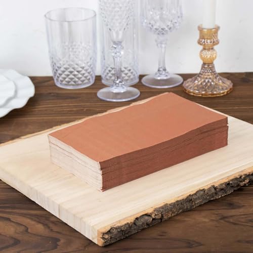 100 Count Terracotta 2-Ply Dinner Napkins, Soft Paper Disposable Party Wedding Reception Cocktail Beverage Napkins 8" x 4"