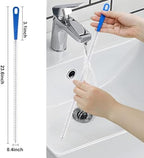 Adove Drain Cleaning Brush 2pack, Long Drain Clog Remover Tool 23.6inch, Pipe Brush Cleaner with Nylon Bristles, Sink Drain Cleaner for Toilet, Kitchen Sink, Bathroom Tub, Shower, and Sewer Drain
