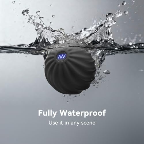 2.4" Mini Electric Vibrating Massage Ball, 10-Speed Fitness Yoga Massage Roller for Palm, Hand, Foot, Leg, Neck, Back, Multi-Directional Massage Ball (Black)