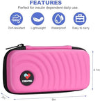 CDBXPRG Insulin Cooler Travel Case,Diabetic Cold Pack Organizer Bag with 2 Reusable Ice Packs for Insulin Pen and Other Medication Diabetic Supplies Pink