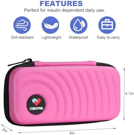 CDBXPRG Insulin Cooler Travel Case,Diabetic Cold Pack Organizer Bag with 2 Reusable Ice Packs for Insulin Pen and Other Medication Diabetic Supplies Pink