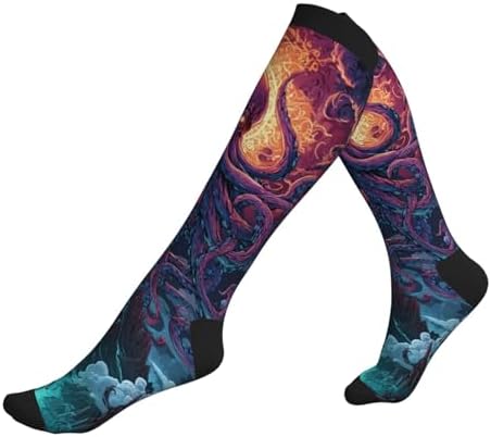Compression Socks Knee High Circulation Support Socks For Women Men Athletic Running Work Hiking Cycling Travel