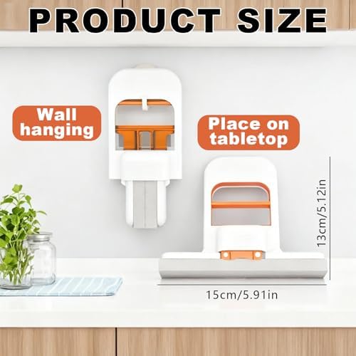 2PCS Mini Foldable Desktop Mop,Self-Squeeze Sponge Mop,Wet/Dry Use Mini Mop for Bathroom, Kitchen, Glass, Car & Small Spaces Portable (4 Sponge Head +2 Squeeze Handle)